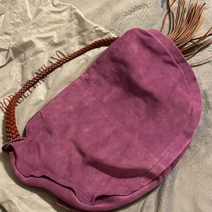 Borsetta Milano Genuine Leather Seude Purple Bag